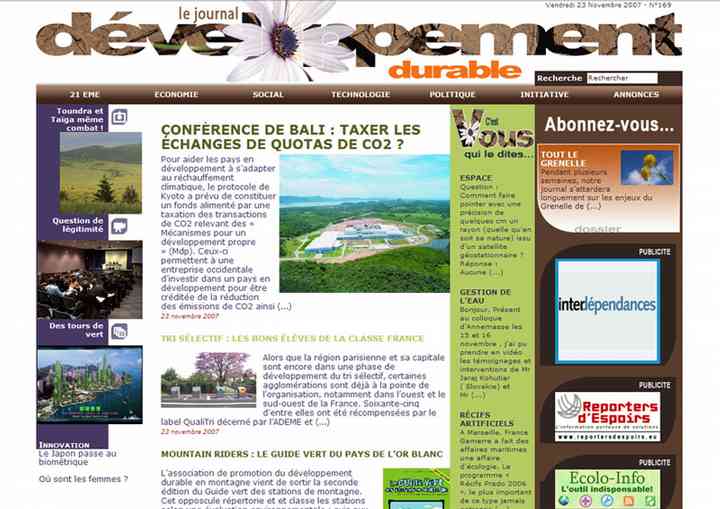 JOURNAL DU DEVELOPPEMENT DURABLE durable_pl01